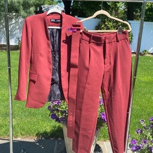 Zara Deep Red Pantsuit